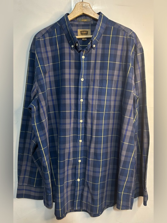 The Foundry Supply Co. Other - Foundry Easy Care Blue Plaid Long Sleeve Shirt 2XLT